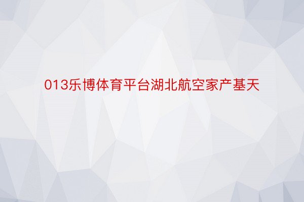 013乐博体育平台湖北航空家产基天